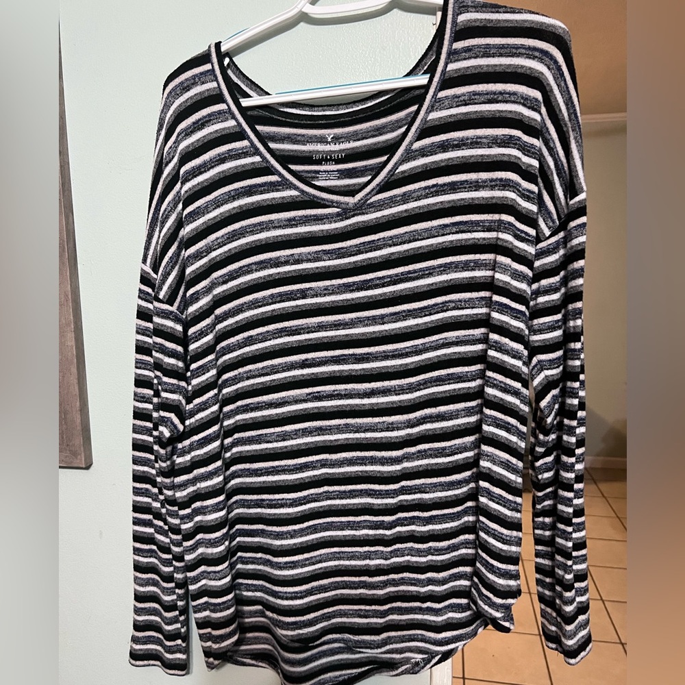 American Eagle Soft & Sexy Striped Sweater.